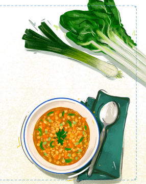 Vorschaubild Linsensuppe mit Mangold, Karotten und Lauch © Carina Lindmaier