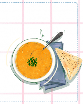 Vorschaubild orientalische Rote Linsencremesuppe © Carina Lindmaier