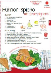Mediendetails: Hühner-Spieße mit Champignons Herbst