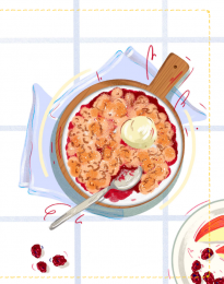 Mediendetails: Apfel-Linsen-Crumble mit Brombeeren