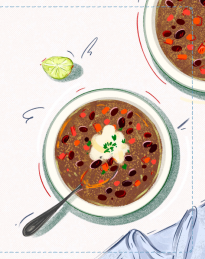 Mediendetails: Schwarze Bohnen-Suppe mit Tomaten