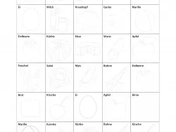 Arbeitsblatt Lebensmittel-BINGO Projekt Schmatzi