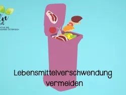 Lebensmittel fallen in den Mistkübel