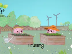 Brainy im Garten im Frühling