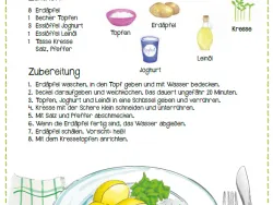 Frühlingsrezept Erdäpfel mit Kressetopfen