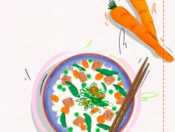 Vorschaubild Gebratener Reis mit Tempeh und Zuckerschoten © Carina Lindmaier