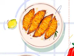 Vorschaubild Ofensüßkartoffeln mit Linsenfüllung