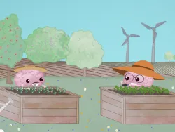 Brainy im Garten im Frühling