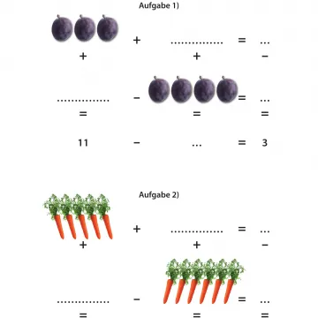Arbeitsblatt Ernten_Rechenquadrate Projekt Schmatzi