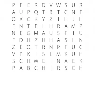 Arbeitsblatt Fleisch Buchstabenrätsel Projekt Schmatzi