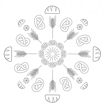 Arbeitsblatt Getreide-Mandala Projekt Schmatzi