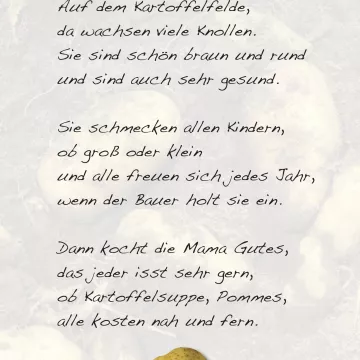 Arbeitsblatt Kartoffel-Lied Projekt Schmatzi