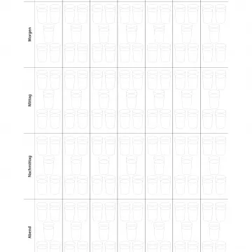 Arbeitsblatt Trinken-Wochenplan Projekt Schmatzi