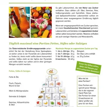 Seitenansicht Zucker und gesüßte Lebensmittel Styria vitalis