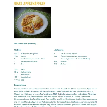 Voransicht Omas Apfelwaffeln