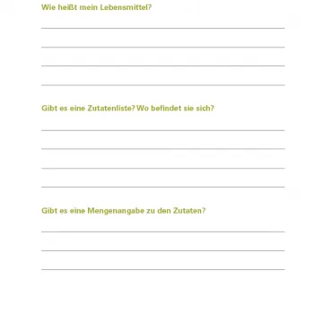 Voransicht Pflichtangaben auf Lebensmittel