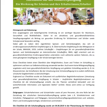 Voransicht Checkliste Schulverpflegung