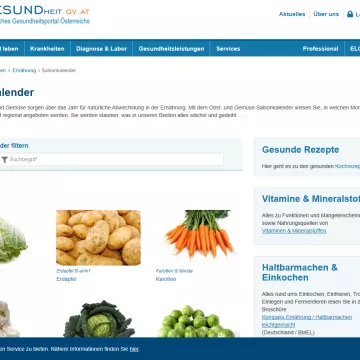 Saisonkalender gesundheit.gv.at