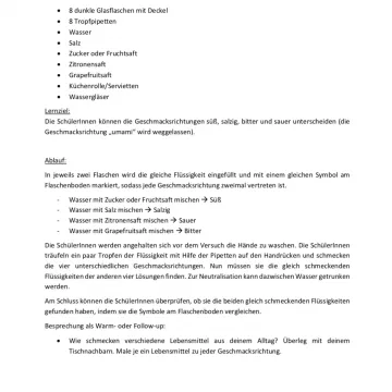 Voransicht Praktische Übung: Geschmacksmemory