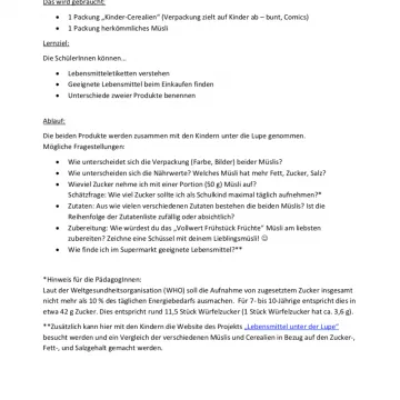 Vorschau Praktische Übung: Lebensmitteldetektiv