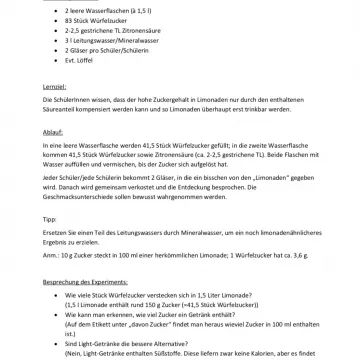 Praktische Übung: Wir machen Limonade