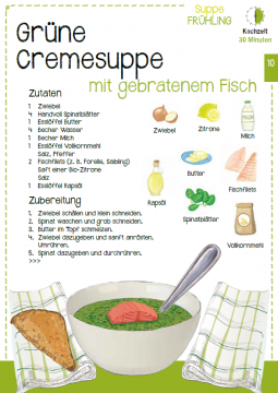 Rezept Grüne Cremesuppe mit gebratenem Fisch