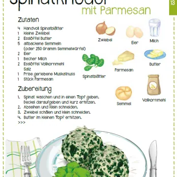 Frühlingsrezept Spinatknödel mit Parmesan