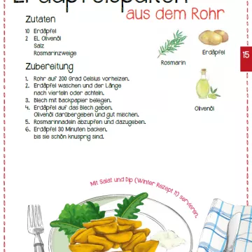 Vorschaubild Herbstrezept Erdäpfelspalten aus dem Rohr