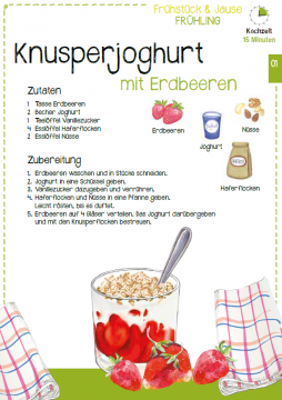 Frühlingsrezept Knusperjoghurt mit Erdbeeren
