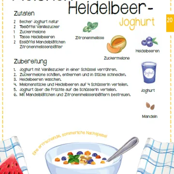 Sommerrezept Melonen-Heidelbeer-Joghurt