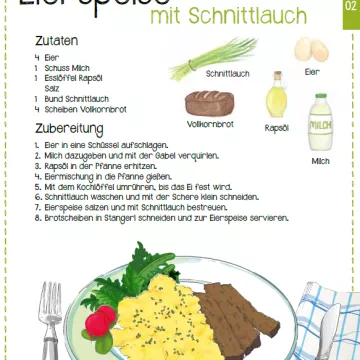 Frühlingsrezept Eierspeise mit Schnittlauch