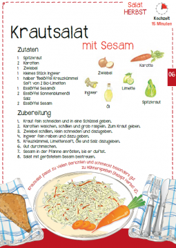 Vorschaubild Herbstrezept Kraut­salat mit Sesam