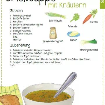 Frühlingsrezept Grießsuppe mit Kräutern