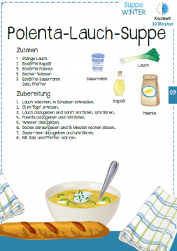 Vorschaubild Winterrezept Polenta-Lauch-Suppe