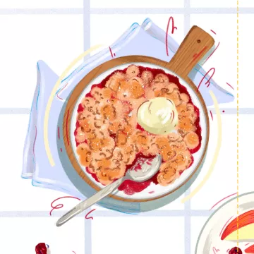 Vorschaubild Apfel-Linsen-Crumble mit Brombeeren © Carina Lindmaier