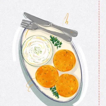 Vorschaubild Linsenlaibchen mit Joghurtdip © Carina Lindmaier