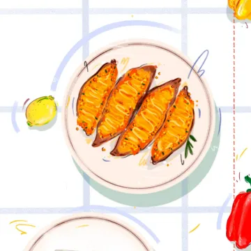 Vorschaubild Ofensüßkartoffeln mit Linsenfüllung