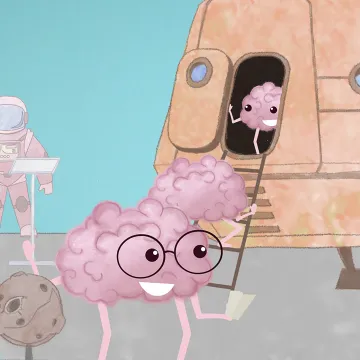 Brainy mit Raumschiff © GÖG/FGÖ